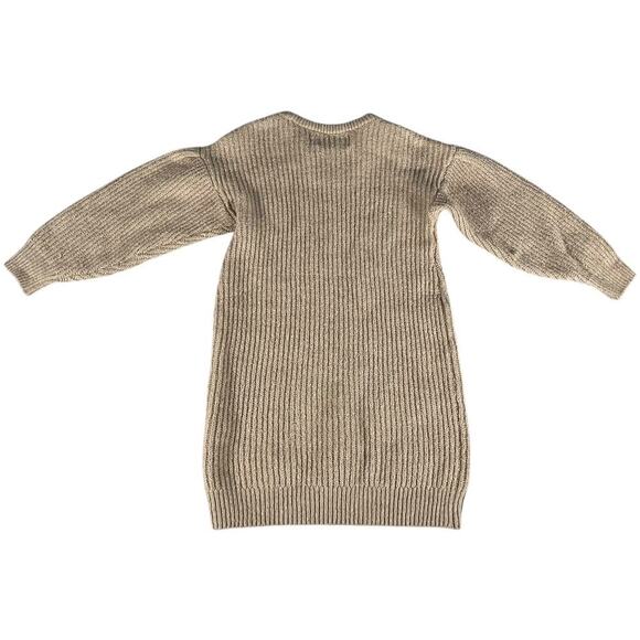 Old Navy Big Girl's Size 4T Camel Brown Long Sleeve Sweater Dress Casual Cozy - Picture 2 of 4